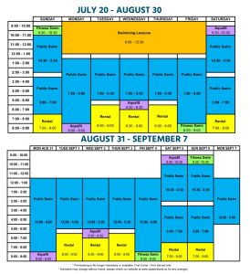 August - September schedule 2026