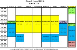 June splash island 2026 schedule