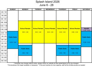 june 2026 pool schedule